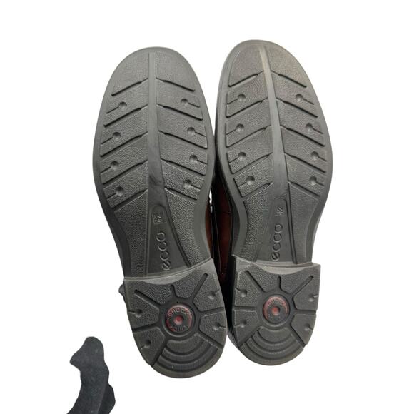 Ecco Men's Brown Leather Round Cap Toe Lace Up Oxfords Dress Shoes - Picture 11 of 12